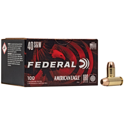 Federal American Eagle .40 S&W 180 Grain Full Metal Jacket Ammunition * 100 Rounds