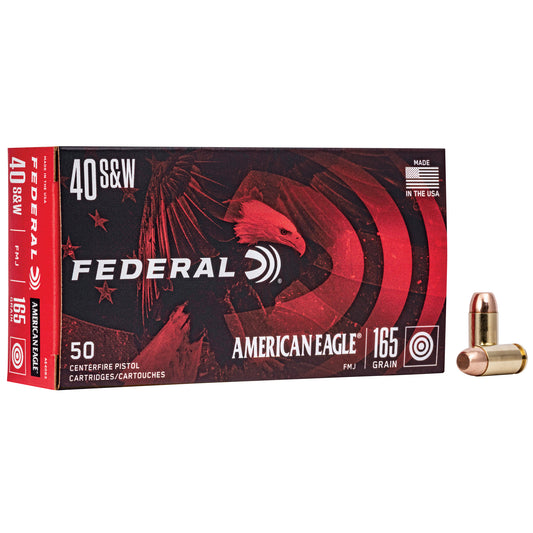 Federal American Eagle 40 S&W 165 Grain Full Metal Jacket Ammunition