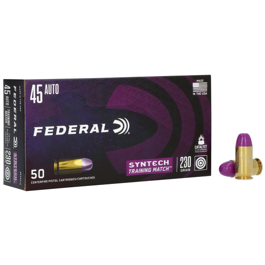 Federal Syntech 45 ACP 230-Grain Total Synthetic Jacket Ammunition * 50 Rounds per Box