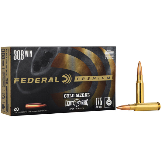 Federal Premium Gold Medal .308 Winchester 175-Grain Open Tip Match Ammo (20 Rounds)