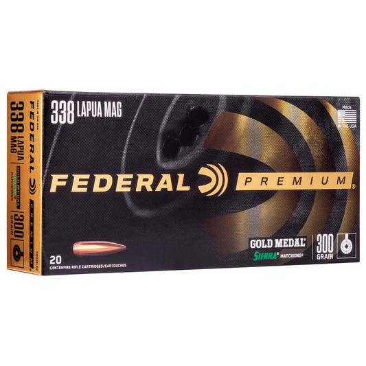 Federal Premium 338 Lapua Magnum 300 Grain Sierra MatchKing Boat Tail Hollow Point Ammunition (20 Rounds Per Box, 200 Per Case)