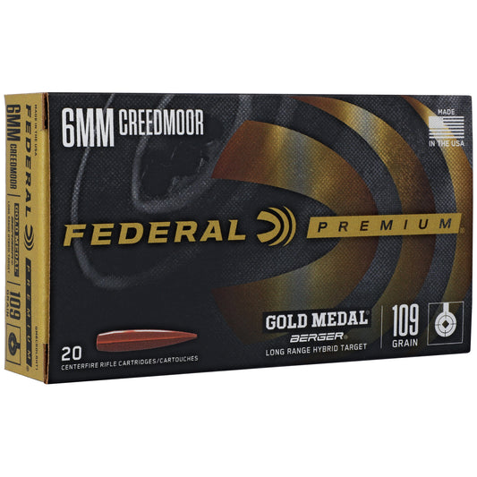 Federal Gold Medal 6mm Creedmoor Long Range Hybrid Target Shotshells - 109 Grain, 20 Rounds per Box