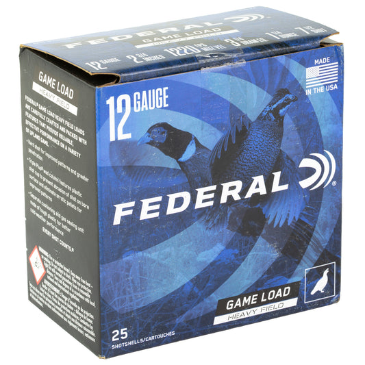 Federal Game Load 12 Gauge 2.75-Inch Shotgun Shells - 1 1/4 Ounce of #7.5 Shot, 3 1/4 Dram, Pack of 25