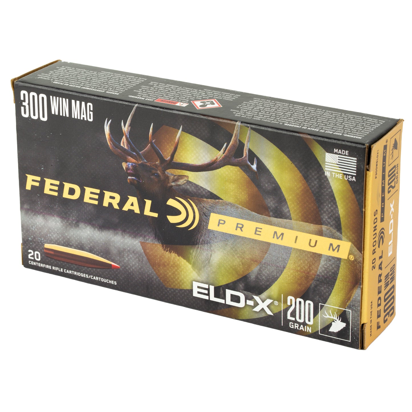 Federal Premium 300 Winchester Magnum ELD-X 200-Grain Polymer Tip Hunting Bullets (20 Pack)