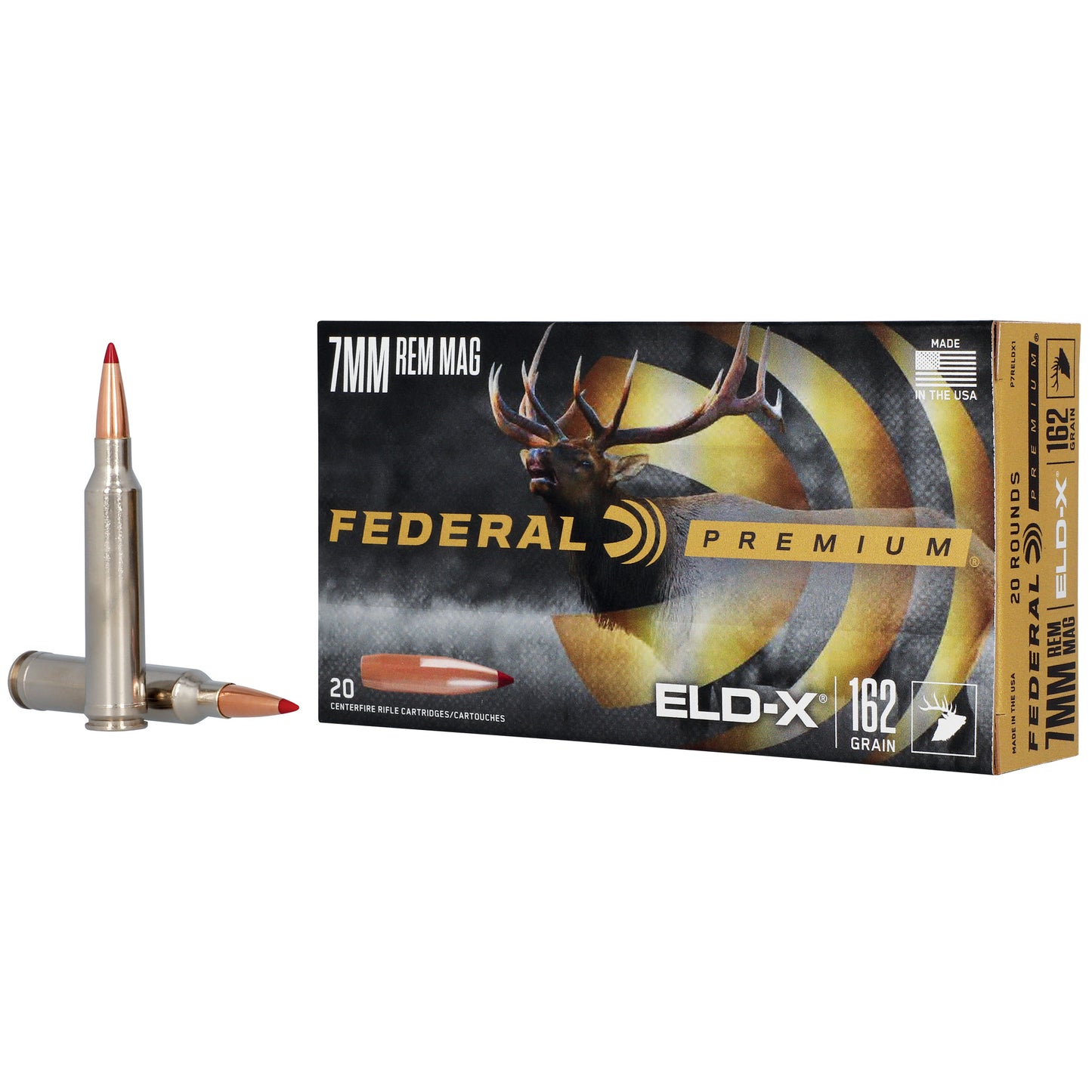 Federal Premium 7mm Remington Magnum ELD-X 162 Grain Polymer Tip Hunting Bullet
