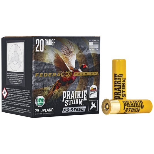 Federal Premium Prairie Storm FS Steel 20 Gauge 3" #4 Steel Shot * 7/8 oz, Pack of 25