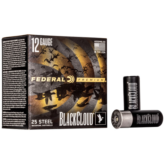 Federal Premium Black Cloud FS Steel Shot - 12 Gauge 2.75 inch, #4 Steel Shot, 1 1/8 oz, 25 Rounds per Box