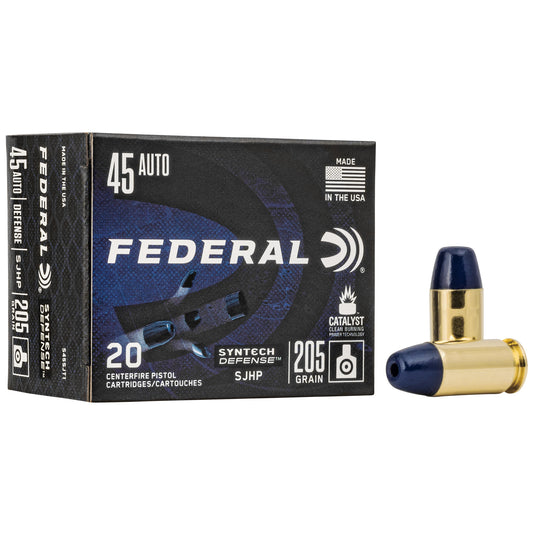 Federal Syntech Defense .45 ACP 205-Grain Semi-Jacketed Hollow Point Ammunition (20 Rounds per Box)