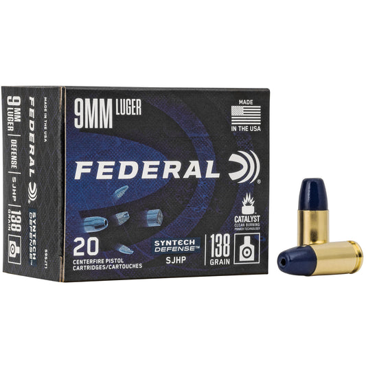Federal Syntech Defense 9mm 138-Grain Semi-Jacketed Hollow Point Ammunition * Reliable Self-Defense Load