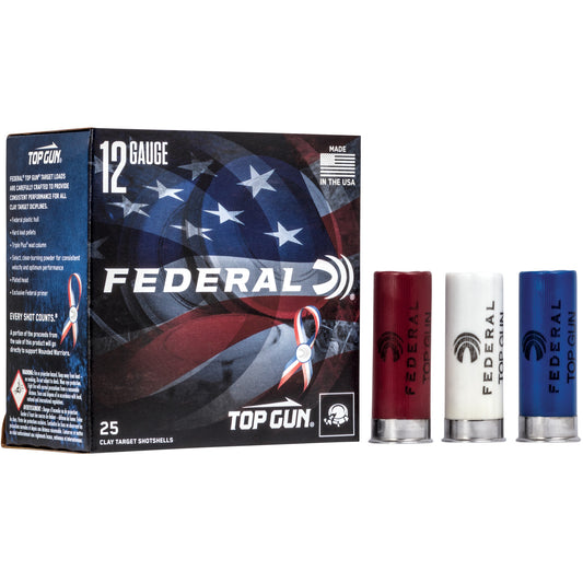 Federal Top Gun 12 Gauge 2.75-Inch #8 Lead Shotshells * 1 1/8 Oz, 25 Rounds per Box