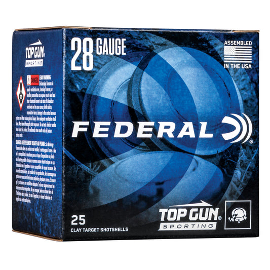 Federal Top Gun 28 Gauge Shotshells * 3/4 oz #7.5 Lead for Sporting Clays, 25 Rounds per Box