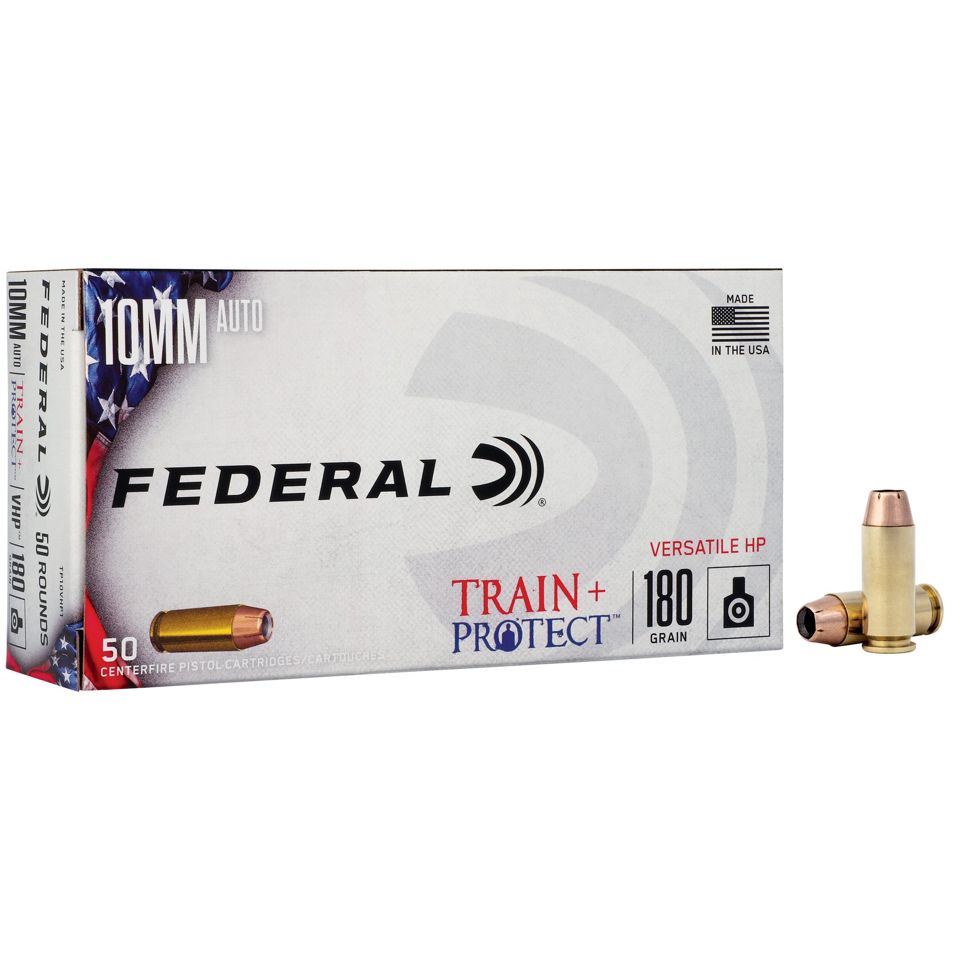 Federal Train & Protect 10mm Auto 180 Grain Versatile Hollow Point Ammunition (50 Rounds)