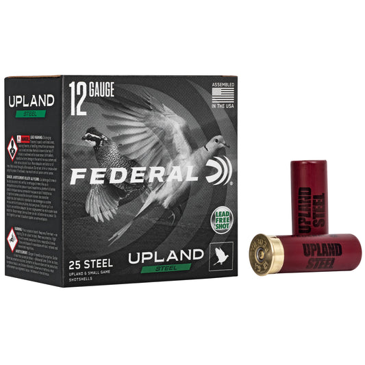Federal Upland Steel 12 Gauge Shotgun Shells - 1 oz #6 Steel Shot, Pack of 25