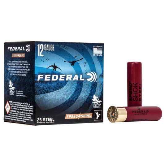 Federal Speed-Shok 12 Gauge 3.5-inch Steel Shot Ammunition, 1 3/8 oz #4 Shot * 25 Rounds per Box