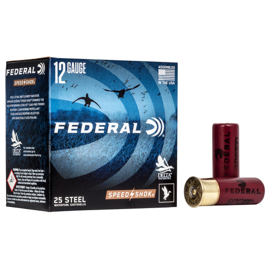 Federal Speed-Shok 12 Gauge 2.75-Inch Steel Shot Ammunition * #4 Buckshot, 1 1/8 Oz, 25 Rounds per Box