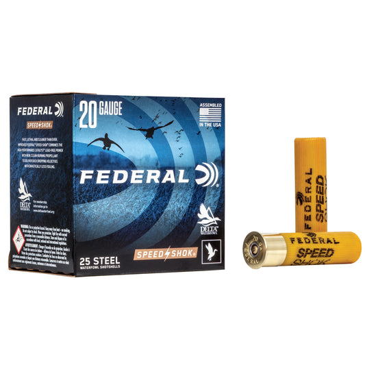 Federal Speed-Shok 20 Gauge 3-inch #2 Steel Shot Ammunition, 7/8 oz - Pack of 25