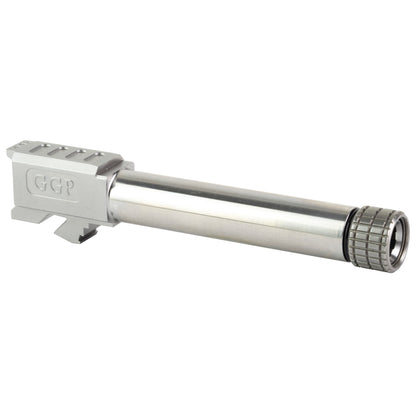 Grey Ghost Precision GGP Threaed Barrel NC for Glock 19 - 9mm Match Grade, Silver Finish