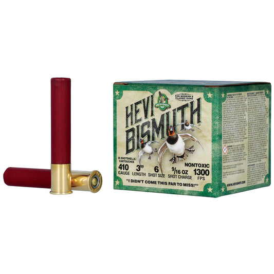 HEVI-Shot HEVI Bismuth 410 Gauge 3-Inch Shotgun Shells with #6 Shot, 9/16 oz, 25 Rounds per Box
