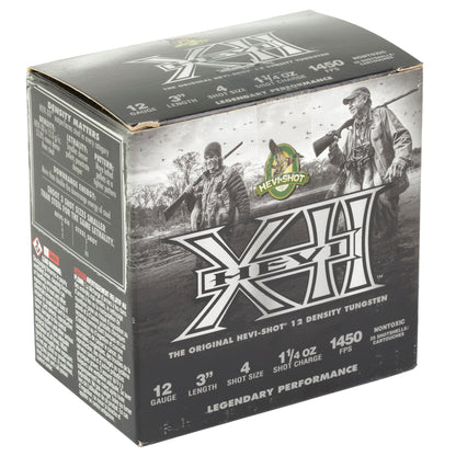 HEVI-Shot HEVI-XII 12 Gauge 3-Inch #4 Lead Shotshells, 1 1/4 Oz, Pack of 25