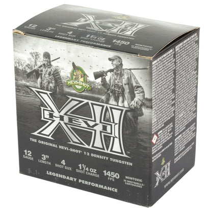 HEVI-Shot HEVI-XII 12 Gauge 3-Inch #4 Lead Shotshells, 1 1/4 Oz, Pack of 25
