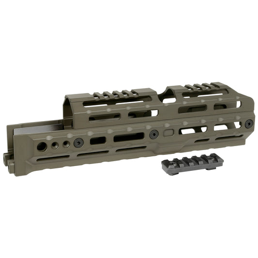 Midwest Industries Alpha Series M-LOK Handguard for AK Platform - Olive Drab Green, Part Number MI-AK-ALPHA-10.0-ODG