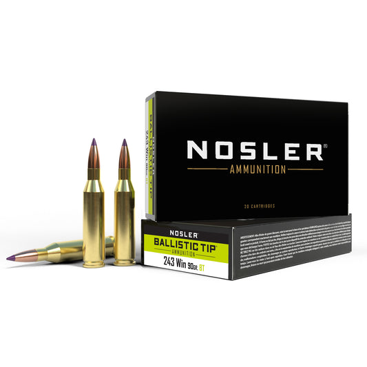 Nosler 243 Winchester Ballistic Tip 90 Grain Ammunition - 20 Rounds
