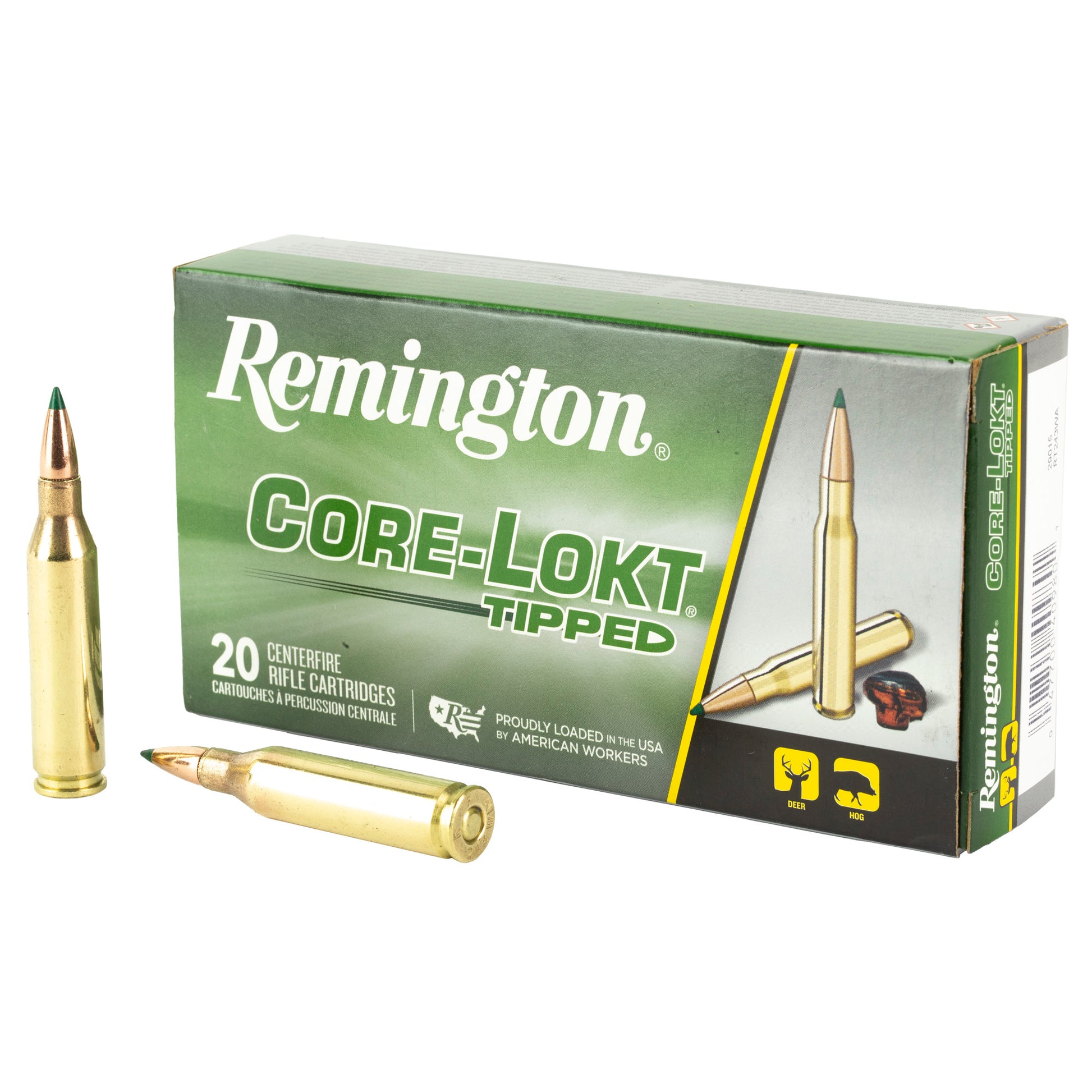 Remington Core-Lokt Tipped .243 Winchester 95-Grain Polymer Tip Ammunition * 20 Round Box