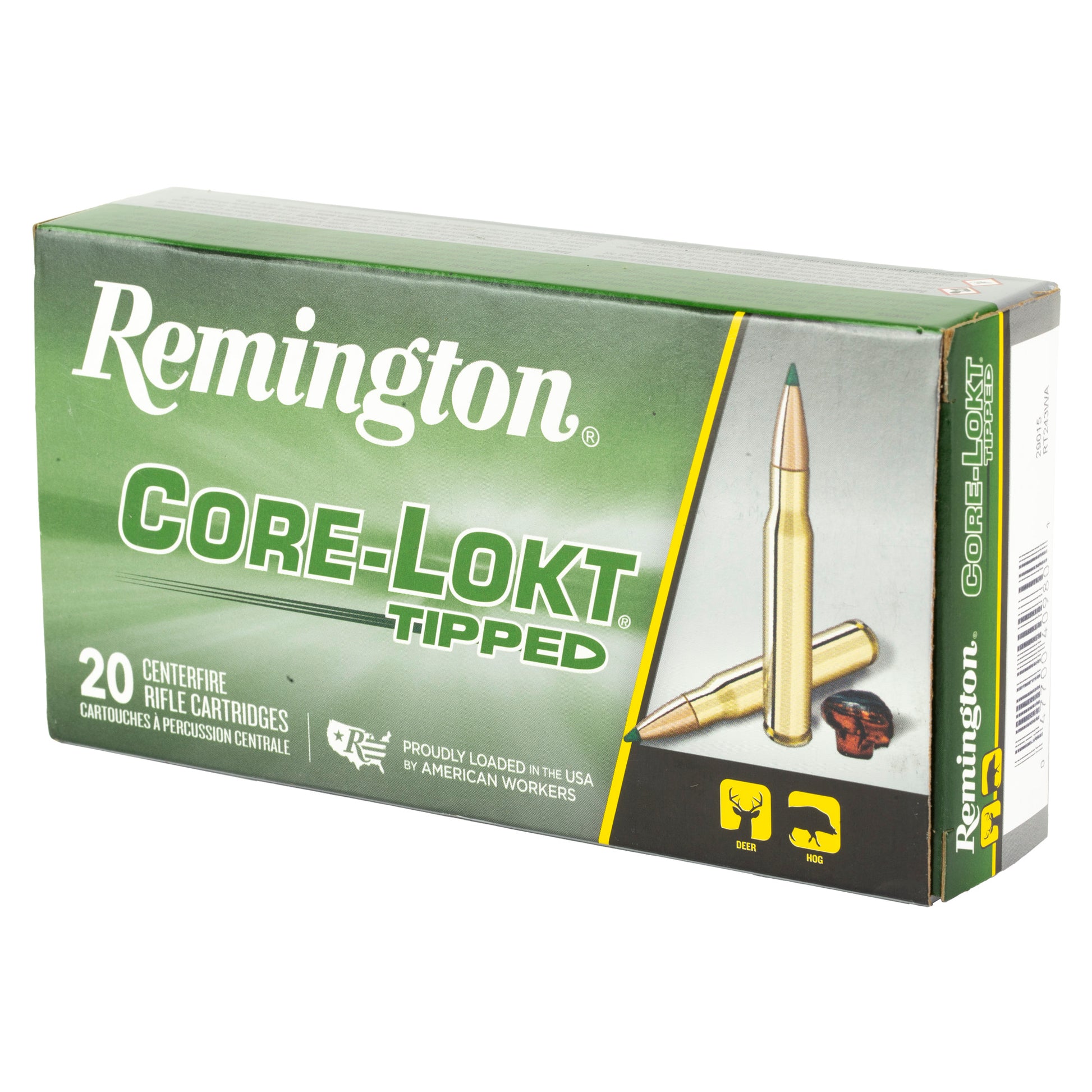 Remington Core-Lokt Tipped .243 Winchester 95-Grain Polymer Tip Ammunition * 20 Round Box