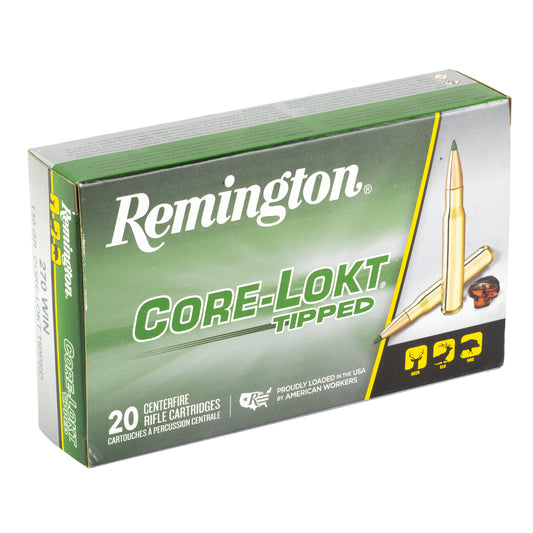 Remington Core-Lokt Tipped .270 Winchester 130-Grain Hunting Ammunition - Box of 20 Rounds