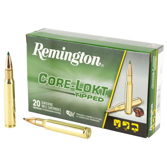 Remington Core-Lokt Tipped 30-06 Springfield Ammunition - 165 Grain Polymer Tip, 20 Rounds per Box