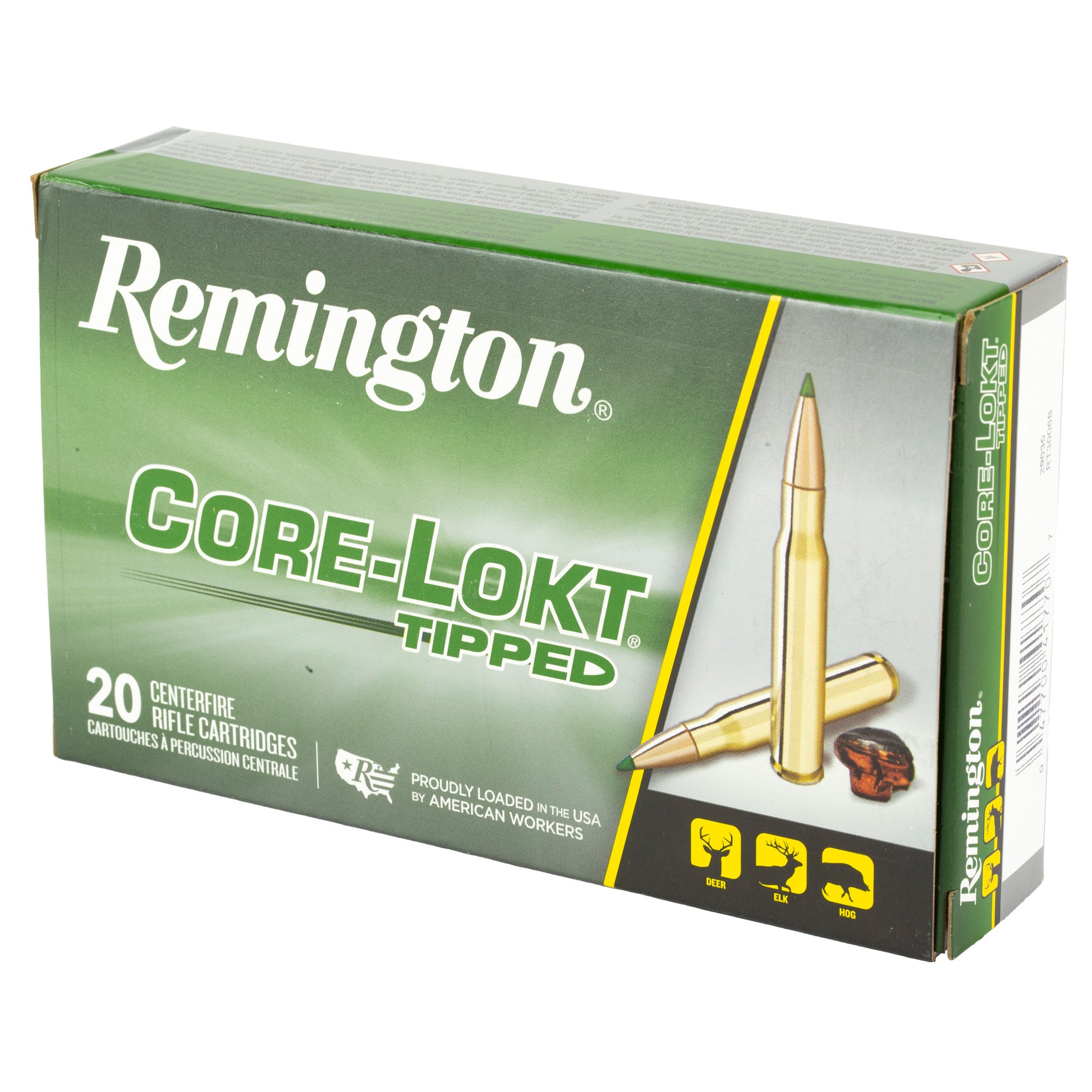 Remington Core-Lokt Tipped 30-06 Springfield Ammunition - 165 Grain Polymer Tip, 20 Rounds per Box