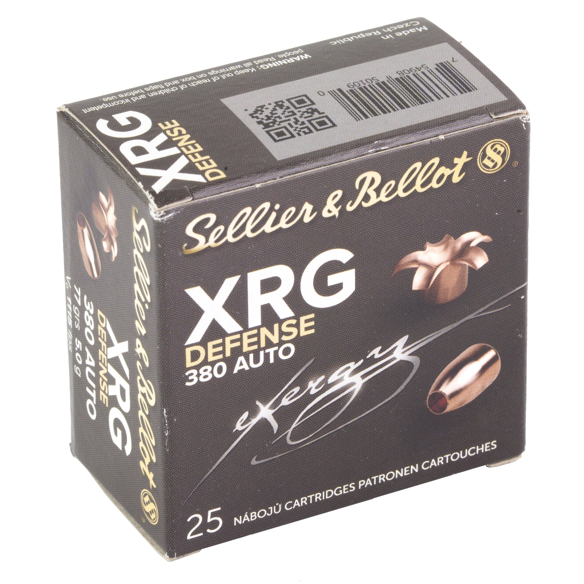 Sellier & Bellot 380 ACP 77-Grain Hollow Point Ammunition - XRG Defense Series