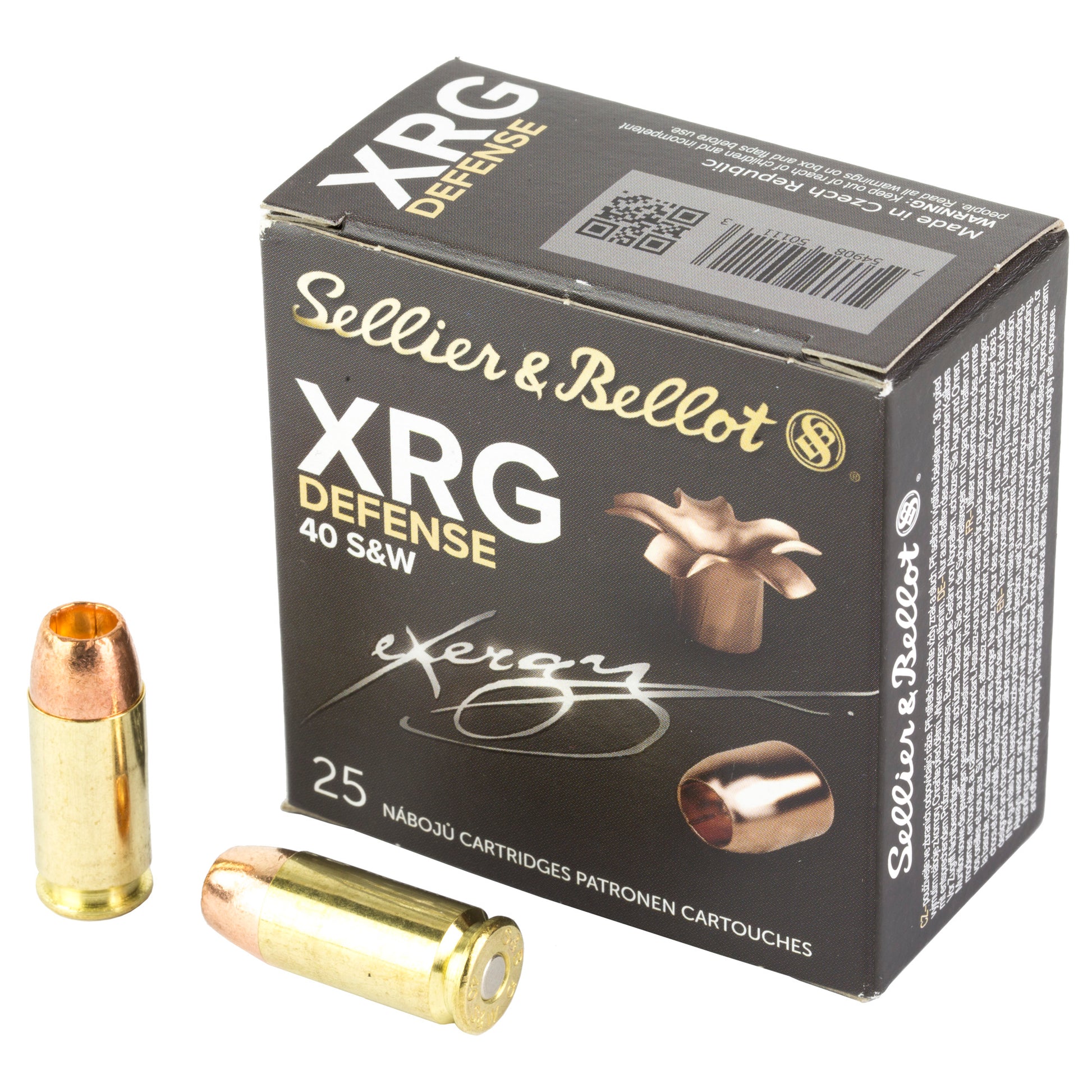 Sellier & Bellot 40 S&W 130-Grain XRG Hollow Point Pistol Ammunition * 25 Rounds Per Box