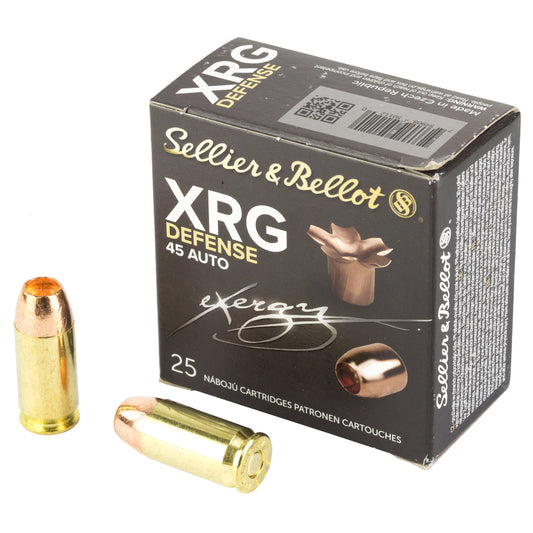 Sellier & Bellot 45 ACP 165 Grain XRG Hollow Point Pistol Ammunition (25 Rounds per Box, 1000 per Case)
