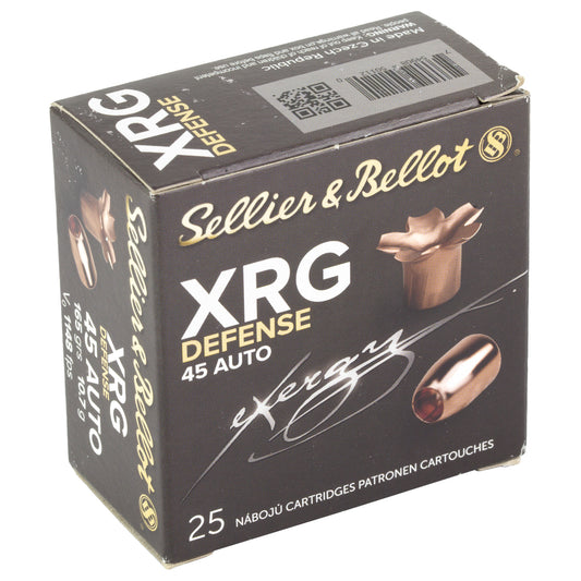 Sellier & Bellot 45 ACP 165 Grain XRG Hollow Point Pistol Ammunition (25 Rounds per Box, 1000 per Case)