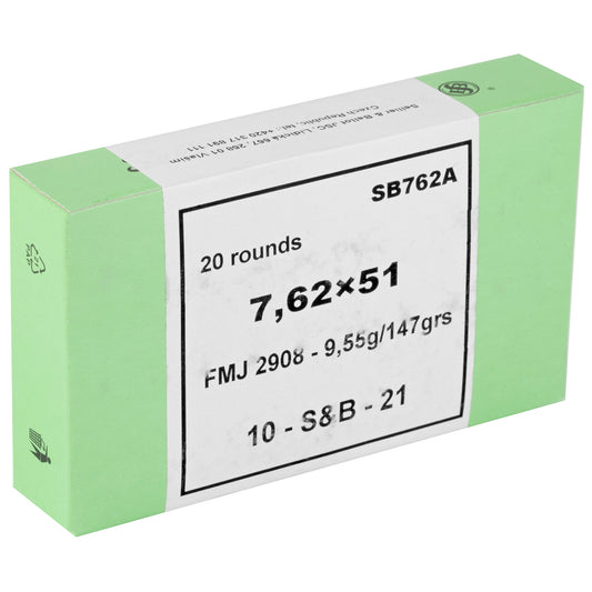 Sellier & Bellot 762 NATO 147 Grain FMJ Rifle Ammunition (20 Rounds)
