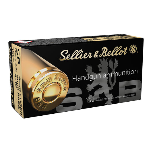 Sellier & Bellot 9mm 124 Grain Soft Point Pistol Ammunition - Box of 50 Rounds