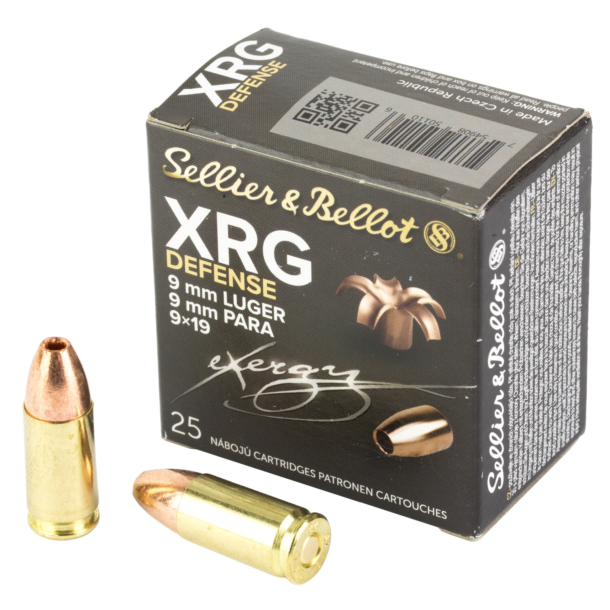 Sellier & Bellot 9mm 100-Grain XRG Defense Hollow Point Ammo * Reliable Personal Defense