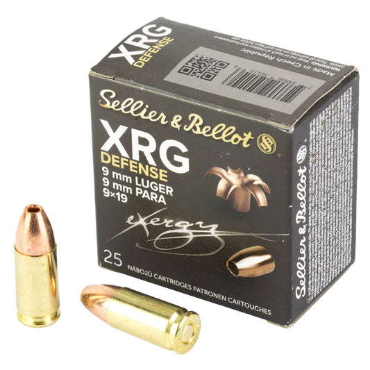 Sellier & Bellot 9mm 100-Grain XRG Defense Hollow Point Ammo * Reliable Personal Defense