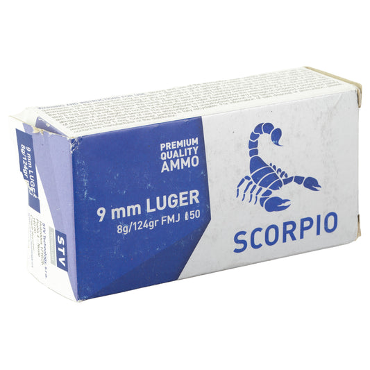 STV Technology Scorpio 9mm 124-Grain Full Metal Jacket Ammunition * Reliable Range Ammo