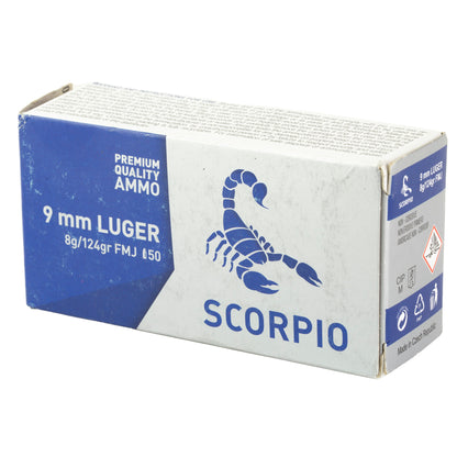 STV Technology Scorpio 9mm 124-Grain Full Metal Jacket Ammunition * Reliable Range Ammo