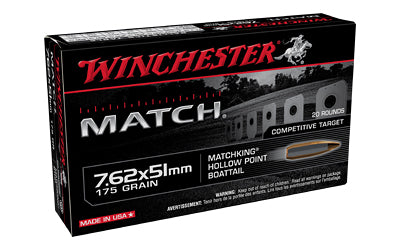 Winchester Ammunition S76251M 7.62 NATO 175-Grain Match Boat Tail Hollow Point - 20 Rounds Per Box