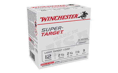 Winchester Ammunition Super Target 12 Gauge 2.75 Inch Shotshell, #9 Shot * 25 Rounds per Box
