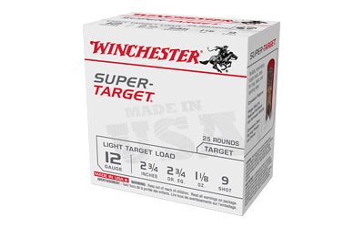 Winchester Ammunition Super Target 12 Gauge 2.75 Inch Shotshell, #9 Shot * 25 Rounds per Box