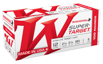Winchester Ammunition Super Target 12 Gauge 2.75 Inch Shotshells, 1 oz #8, 25 Rounds per Box