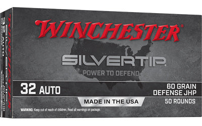 Winchester Ammunition Silvertip 32 Auto 60-Grain Hollow Point Ammo - 50 Rounds