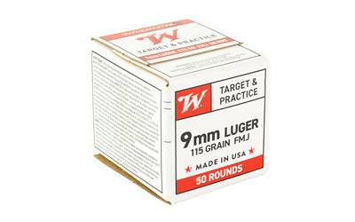 Winchester Ammunition USA White Box 9mm Luger 115 Grain Full Metal Jacket - 50 Rounds Per Box
