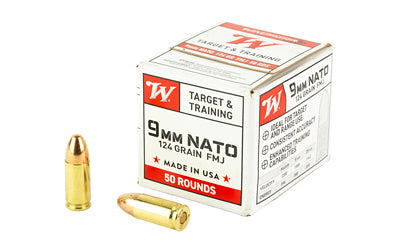 Winchester Ammunition USA White Box 9mm NATO 124-Grain Full Metal Jacket Ammunition (50 Rounds)