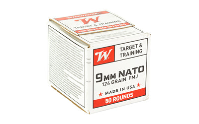 Winchester Ammunition USA White Box 9mm NATO 124-Grain Full Metal Jacket Ammunition (50 Rounds)