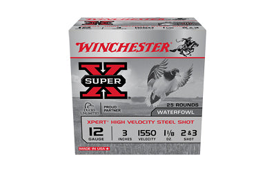 Winchester Ammunition Super-X 12 Gauge Steel Shot, 1-1/8 oz, #2 Buckshot, 25 Rounds per Box